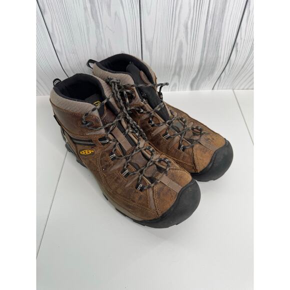 Keen Targhee II Mid Sz 11.5 Leather Waterproof Hiking Boots Shitake/Brindle - Picture 1 of 8